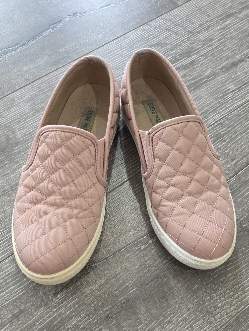 Steve Madden Quilted Slip-On Shoes Blush
